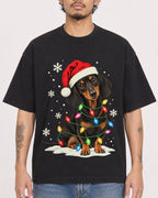 Mockup Boxy Heavyweight Tee Black male close-up 42