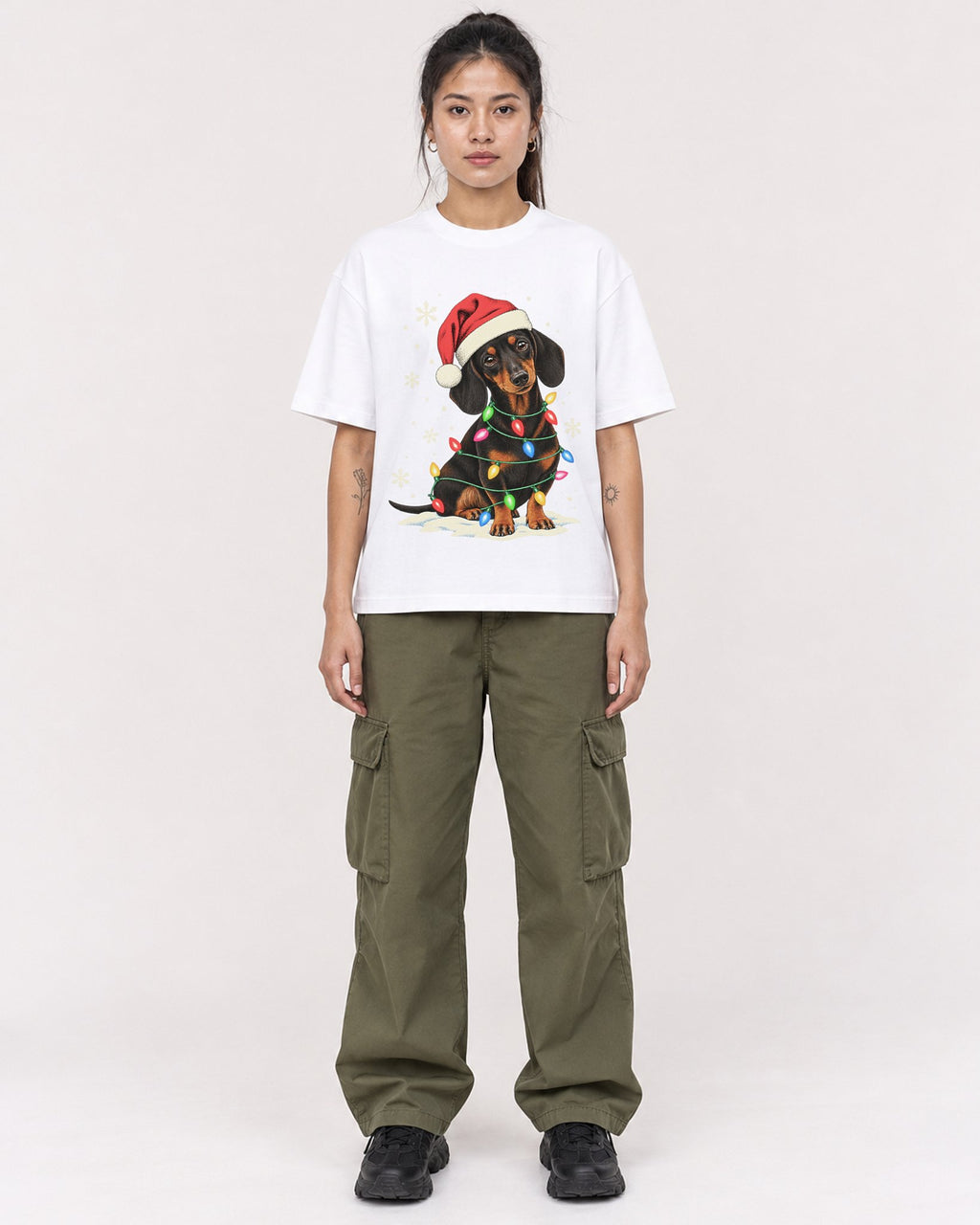 Mockup Boxy Heavyweight Tee White female full-body 42