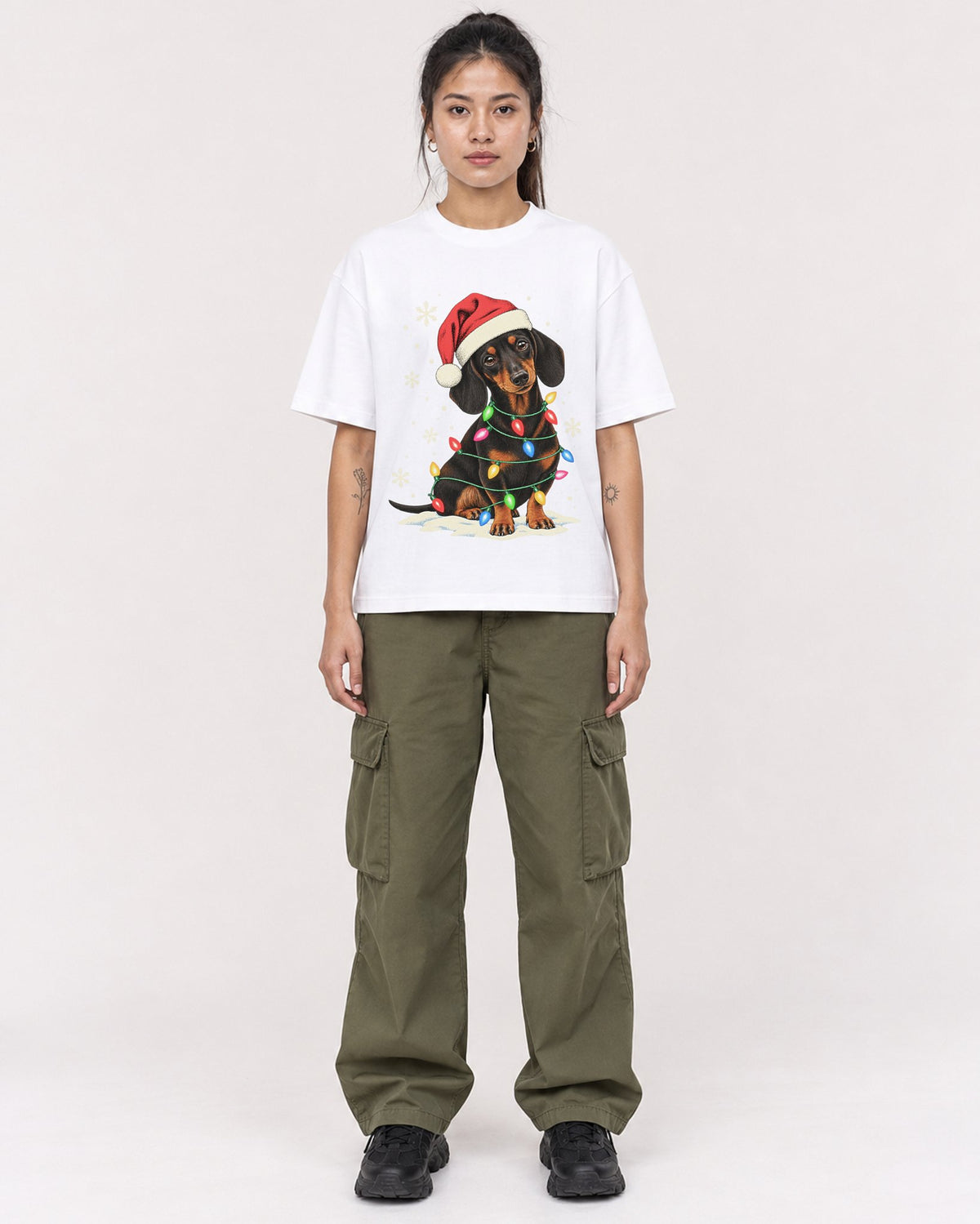 Mockup Boxy Heavyweight Tee White female full-body 42