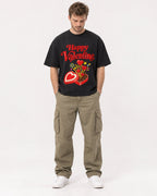 Mockup Boxy Heavyweight Tee Black male full-body 08