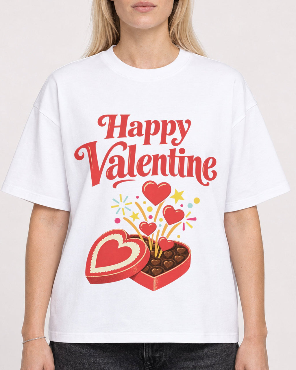 Mockup Boxy Heavyweight Tee White female close-up 08