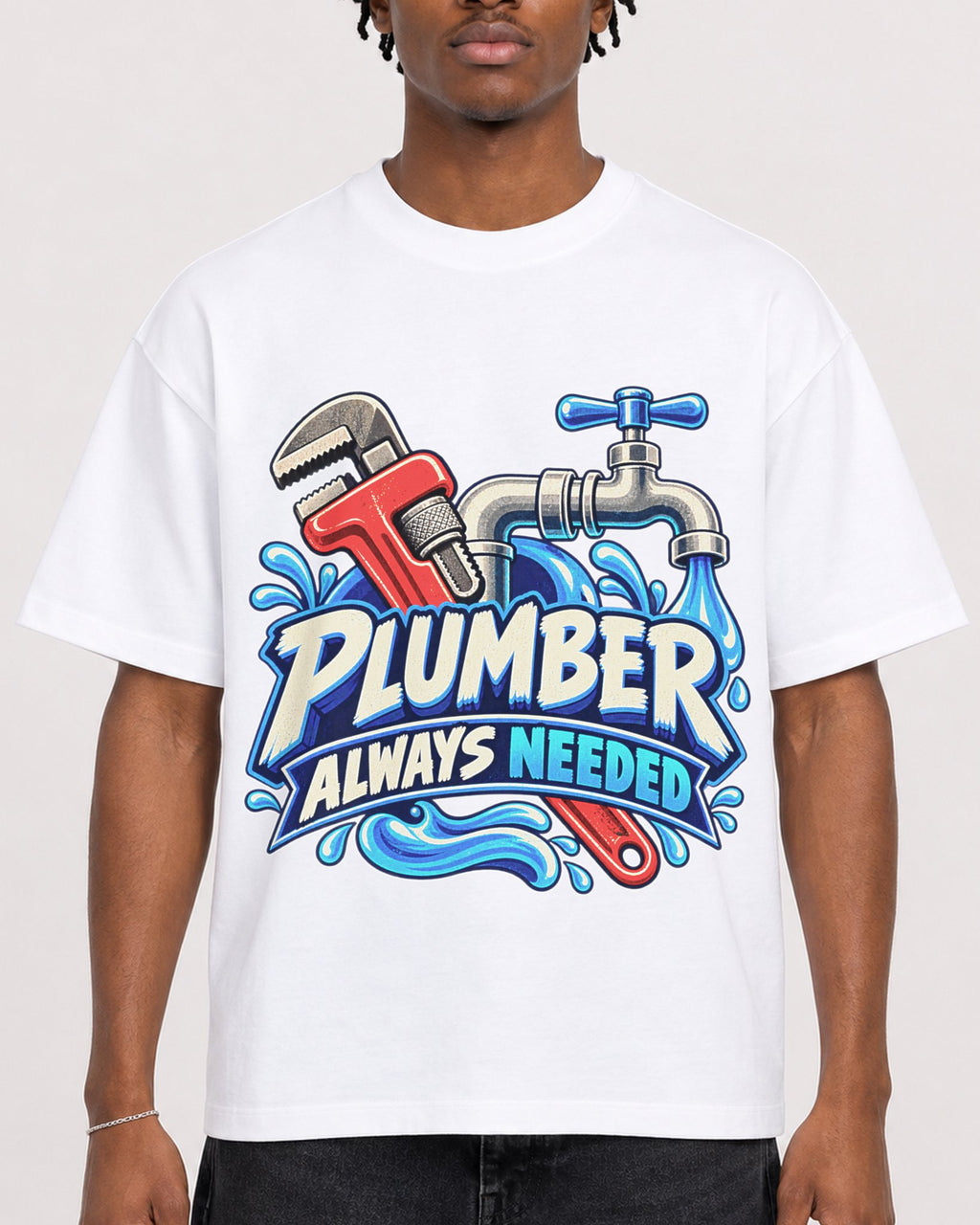 Mockup Boxy Heavyweight Tee White male close-up 05
