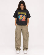 Mockup Boxy Heavyweight Tee Black female full-body 06