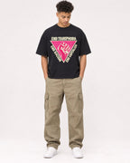 Mockup Boxy Heavyweight Tee Black male full-body 20