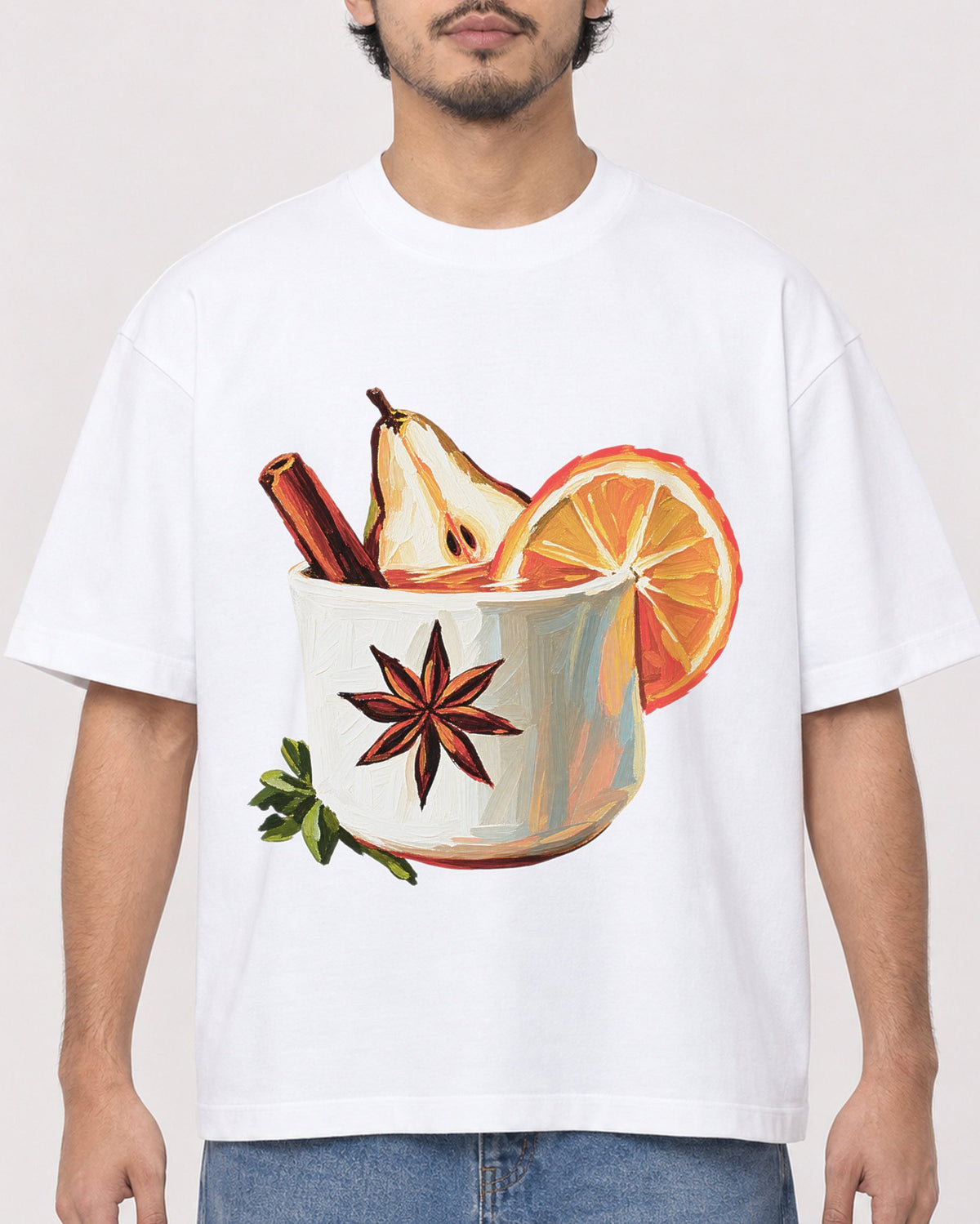 Mockup Boxy Heavyweight Tee White male close-up 02