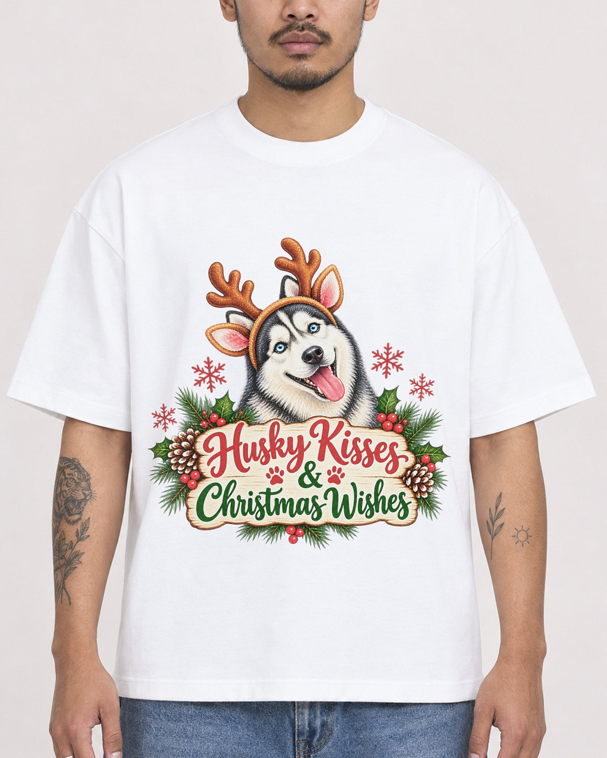 Mockup Boxy Heavyweight Tee White male close-up 12
