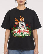 Mockup Boxy Heavyweight Tee Black female close-up 12