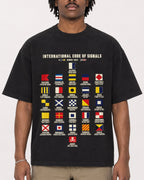 Mockup Boxy Heavyweight Tee Black male close-up 04