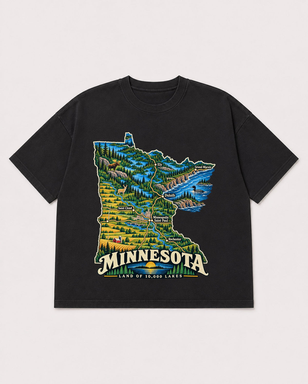 Mockup Boxy Heavyweight Tee Black product
