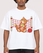 Mockup Boxy Heavyweight Tee White male close-up 45
