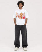 Mockup Boxy Heavyweight Tee White male full-body 45