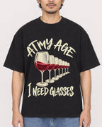 Mockup Boxy Heavyweight Tee Black male close-up 02