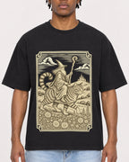 Mockup Boxy Heavyweight Tee Black male close-up 05