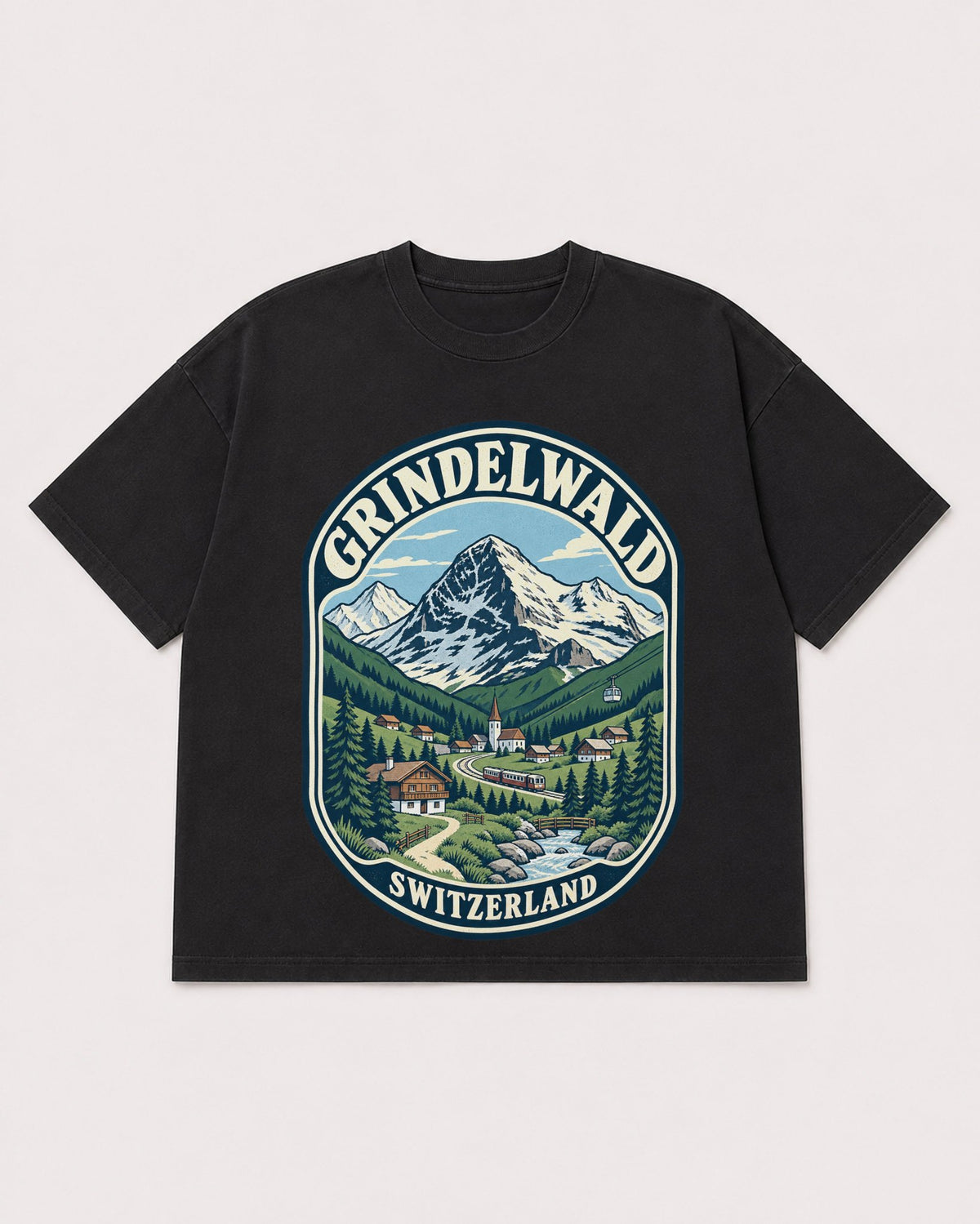 Mockup Boxy Heavyweight Tee Black product