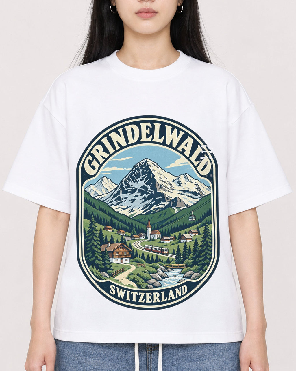 Mockup Boxy Heavyweight Tee White female close-up 01