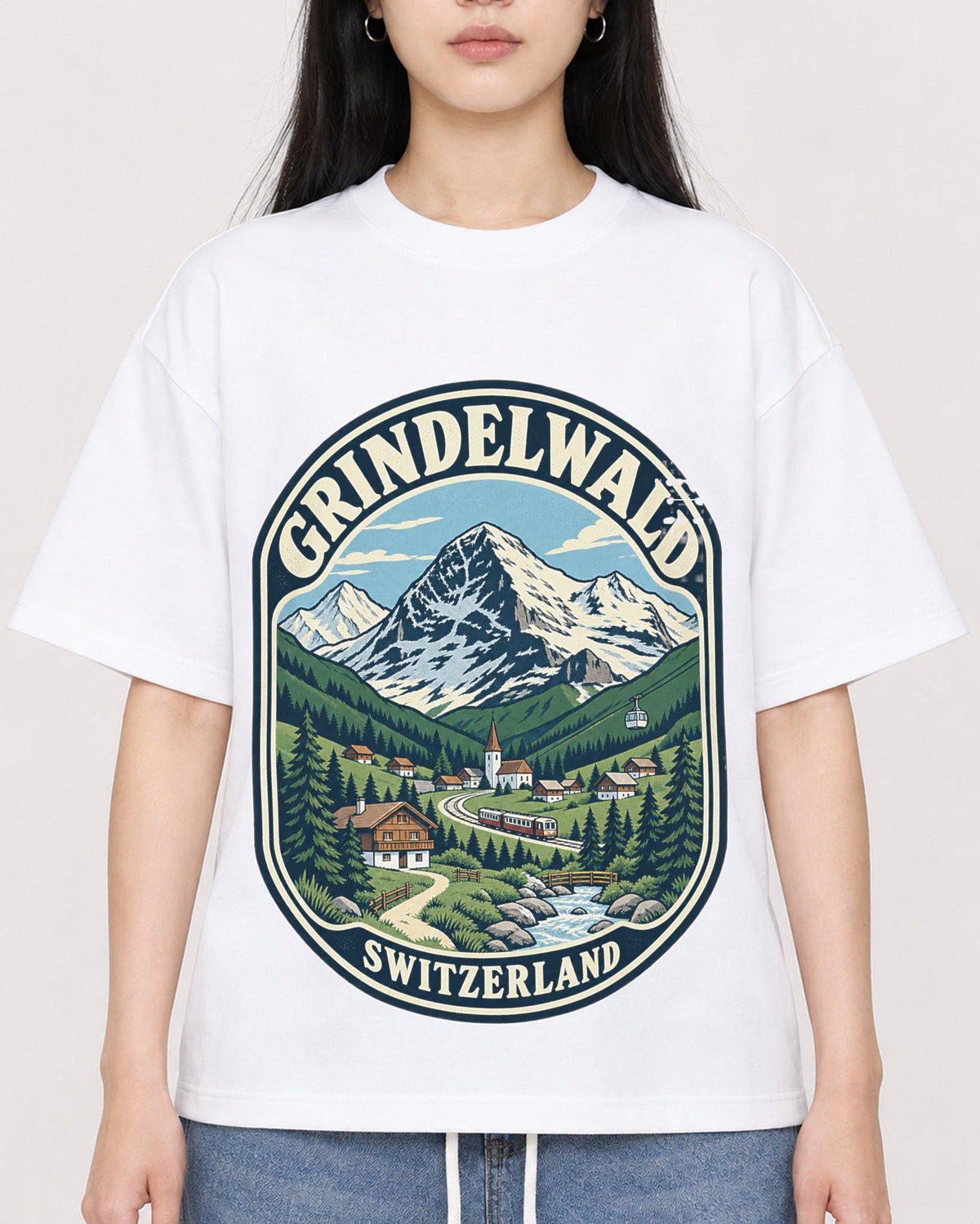 Mockup Boxy Heavyweight Tee White female close-up 01