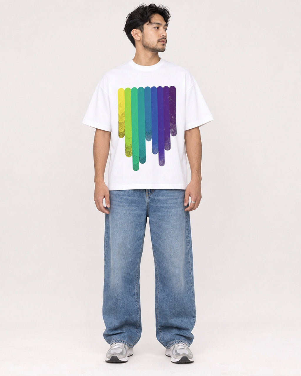 Mockup Boxy Heavyweight Tee White male full-body 02