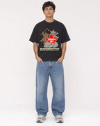 Mockup Boxy Heavyweight Tee Black male full-body 06