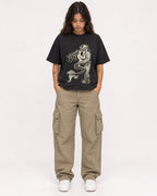 Mockup Boxy Heavyweight Tee Black female full-body 06