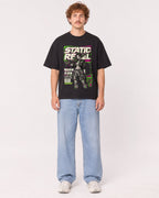 Mockup Boxy Heavyweight Tee Black male full-body 09