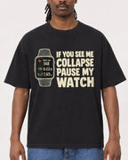 Mockup Boxy Heavyweight Tee Black male close-up 34