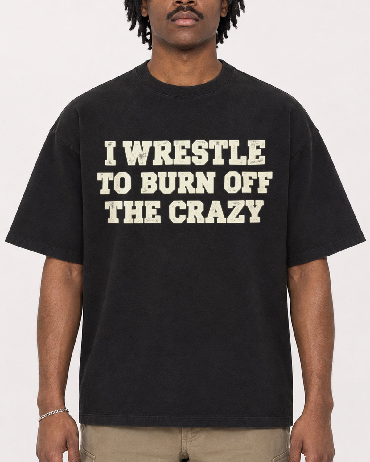 Mockup Boxy Heavyweight Tee Black male close-up 04