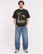 Mockup Boxy Heavyweight Tee Black male full-body 02