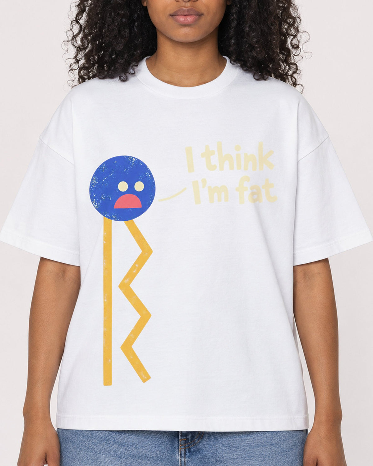 Mockup Boxy Heavyweight Tee White female close-up 05