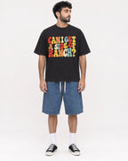 Mockup Boxy Heavyweight Tee Black male full-body 07