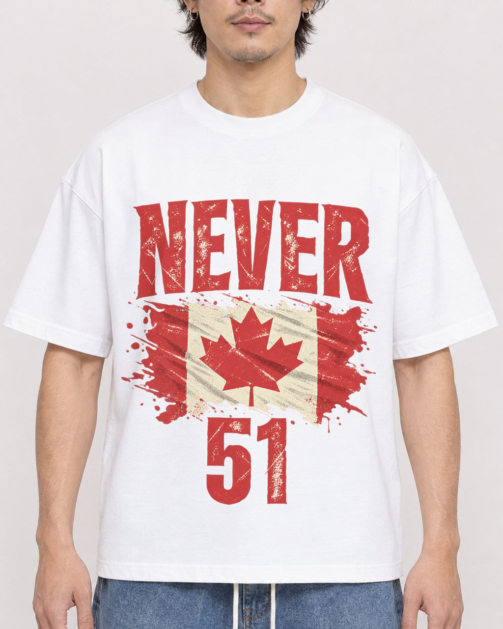 Mockup Boxy Heavyweight Tee White male close-up 03