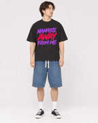 Mockup Boxy Heavyweight Tee Black male full-body 03