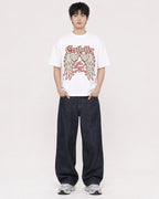 Mockup Boxy Heavyweight Tee White male full-body 01
