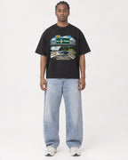 Mockup Boxy Heavyweight Tee Black male full-body 25