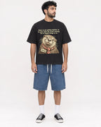 Mockup Boxy Heavyweight Tee Black male full-body 07