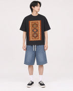 Mockup Boxy Heavyweight Tee Black male full-body 11