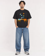 Mockup Boxy Heavyweight Tee Black male full-body 02
