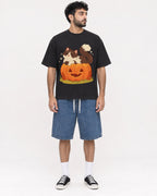 Mockup Boxy Heavyweight Tee Black male full-body 07
