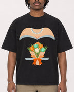 Mockup Boxy Heavyweight Tee Black male close-up 04