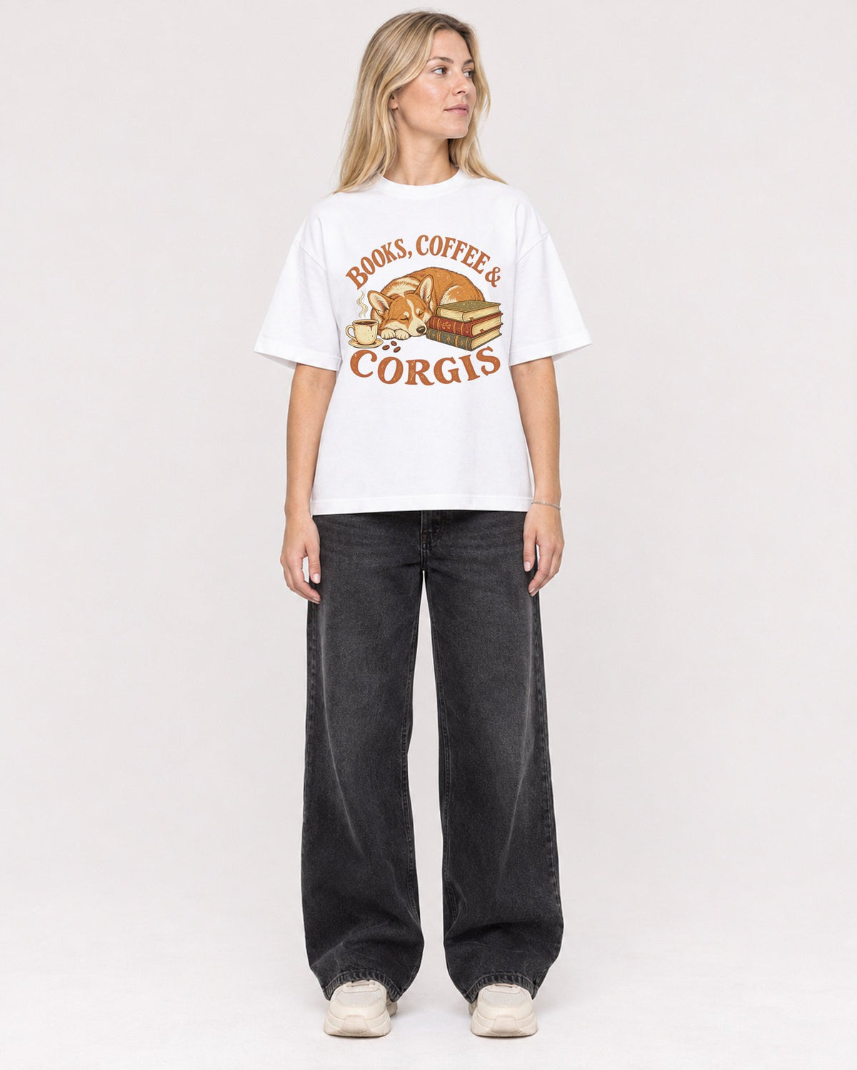 Mockup Boxy Heavyweight Tee White female full-body 08