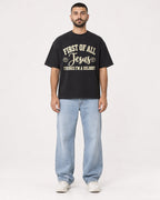 Mockup Boxy Heavyweight Tee Black male full-body 37