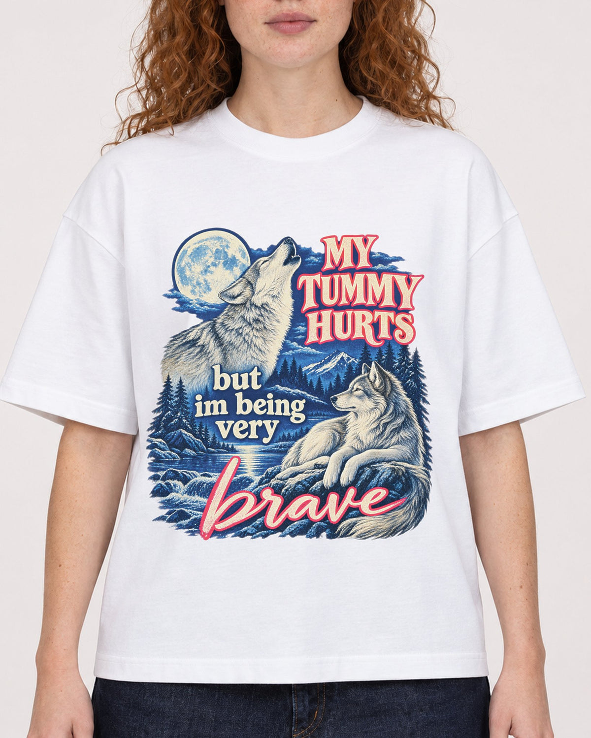 Mockup Boxy Heavyweight Tee White female close-up 09