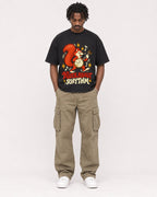 Mockup Boxy Heavyweight Tee Black male full-body 04