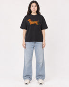 Mockup Boxy Heavyweight Tee Black female full-body 03