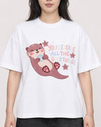 Mockup Boxy Heavyweight Tee White female close-up 13