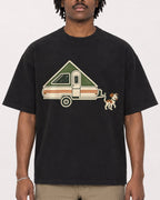 Mockup Boxy Heavyweight Tee Black male close-up 04