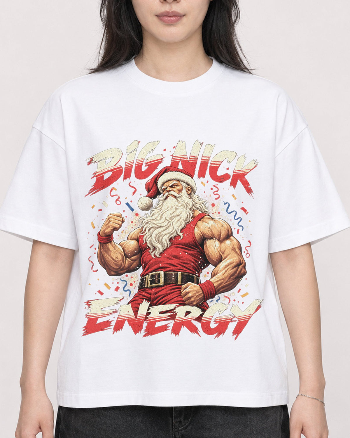 Mockup Boxy Heavyweight Tee White female close-up 13