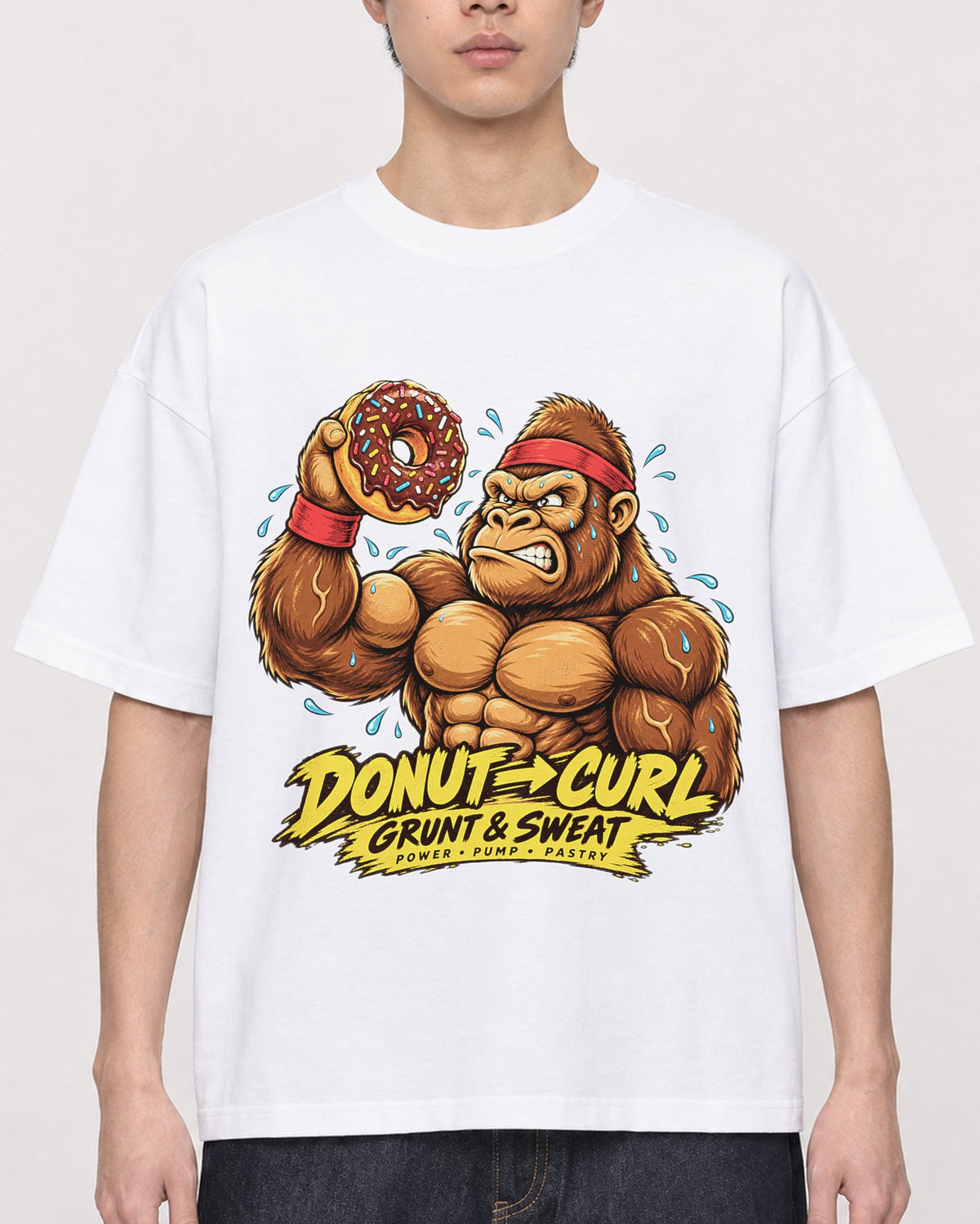Mockup Boxy Heavyweight Tee White male close-up 01