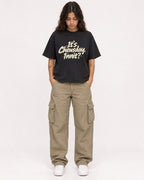 Mockup Boxy Heavyweight Tee Black female full-body 06