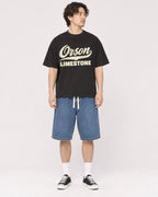 Mockup Boxy Heavyweight Tee Black male full-body 03