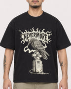 Mockup Boxy Heavyweight Tee Black male close-up 12